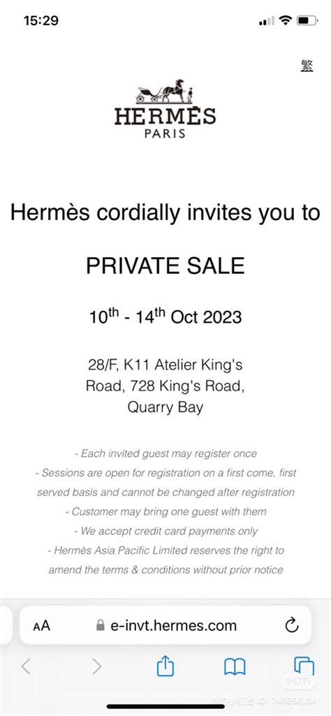 hermes secret sale|how to invite Hermes to private sale.